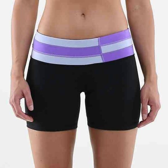 lululemon athletica Pants - Lululemon Purple and Black Groove Shorts